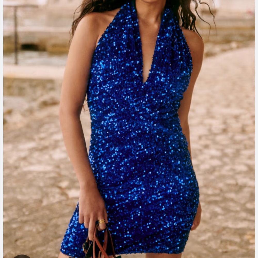 Sesame Sequin Halter Dress
